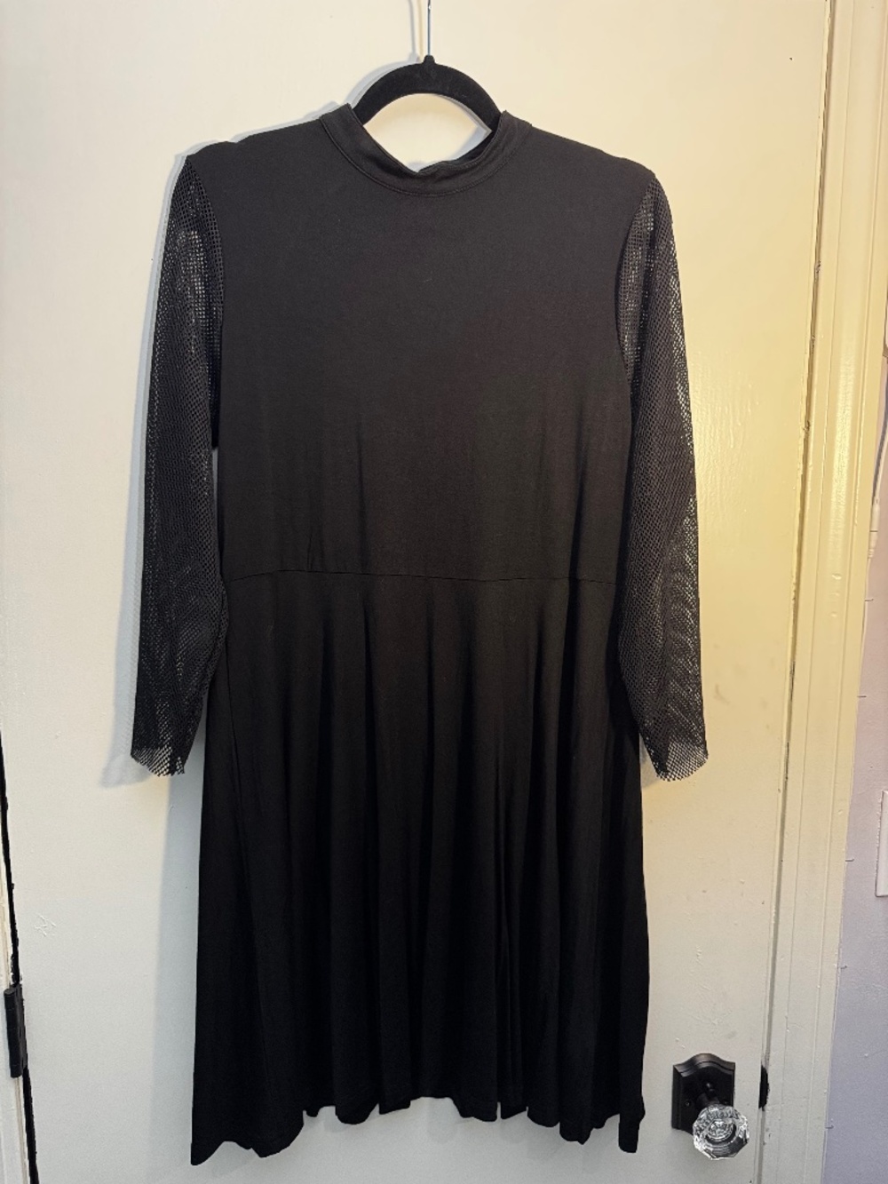 Killstar skater dress with fishnet sleeves open back